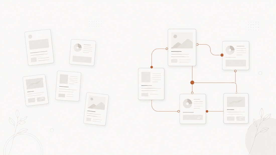 From scattered, disconnected pages to a tidy connected cluster